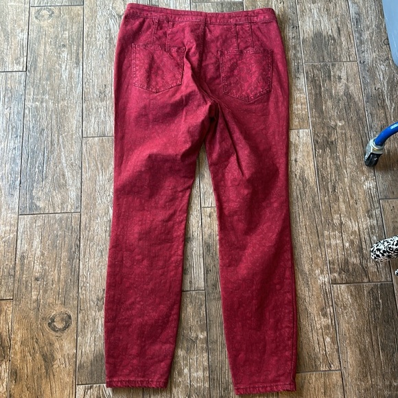 Anthropologie Pilcro Flocked High-Rise Leggings raspberry 31 - Picture 7 of 7